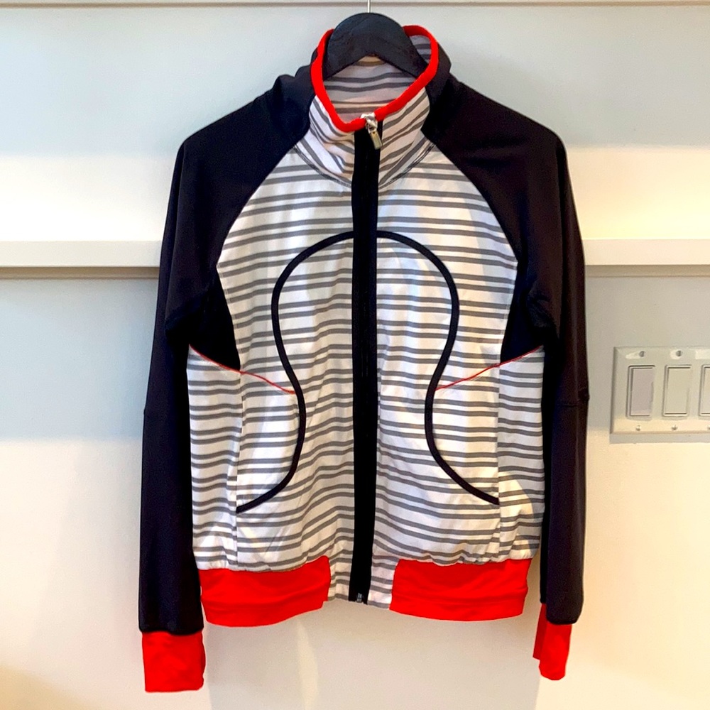 lululemon athletica Black and Red Striped Jacket - Picture 10 of 13